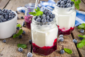 Sweet healthy yogurt with blueberry