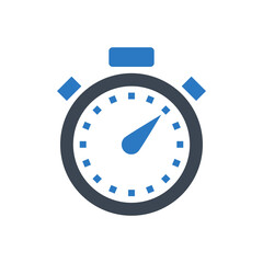 Stopwatch Related Vector Glyph Icon. Isolated on White Background. Vector Illustration.