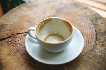 Empty cup after drunk coffee