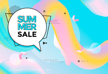 Summer sale banner pastel color. Trendy pop art background. Vector