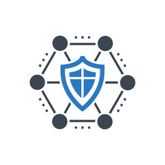 Network Protection Related Vector Glyph Icon. Isolated on White Background. Vector Illustration.