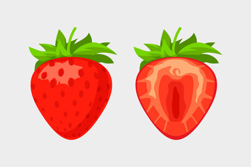 strawberry set on white background