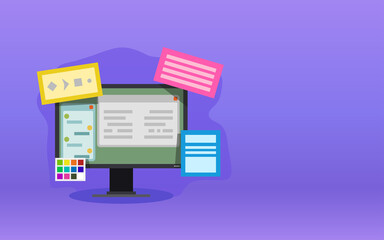 web design elements violet background