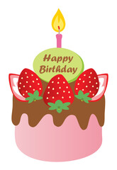 Pretty strawberry birthday cake pink