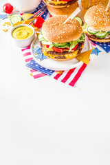 Traditional American Picnic with burgers