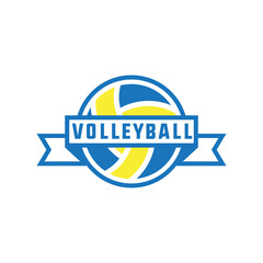 volley ball logo with text space for your slogan tag line, vector illustration	