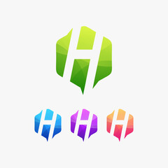 h letter logo typography abstract