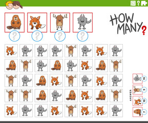 how many animal characters counting game