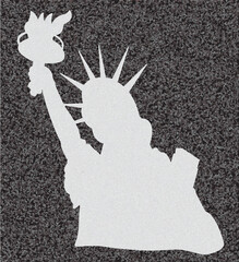Statue of Liberty silhouette in NY, bust