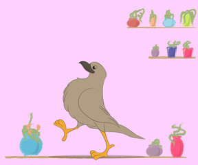 vector illustration of a bird in nature