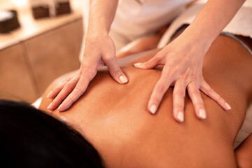 Fototapeta na wymiar Close up of back area massage