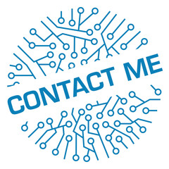 Contact Me Circuit Elements Circular Blue Text Badge Style 