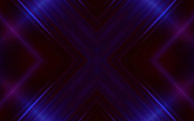Dark abstract background with neon ultraviolet lines, waves. Light neon effect. Laser light show, energy waves.