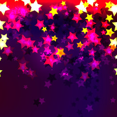 Vector illustration. Starry shining background, greeting card.