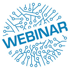 Webinar Circuit Elements Circular Blue Text Badge Style 