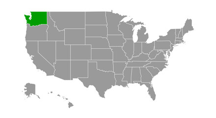 Fototapeta na wymiar Washington Locate Map