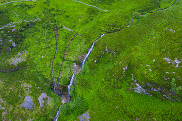 Yera River waterfall in Estacas de Trueba. Vega de Pas, Valles Pasiegos, Cantabria, Spain, Europe