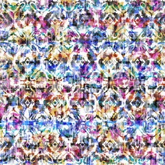 Fototapeta na wymiar Geometric texture pattern with watercolor effect 