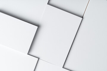 Background of blank business cards, copy space
