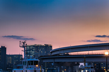 東京の湾岸エリアに建つビル群