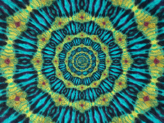 Mandala style abstract background with rough paper texture illustration