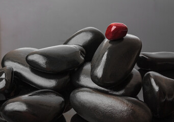 Spa with black stones