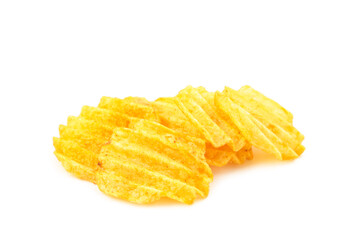 Potato chips isolated on white background, cut out