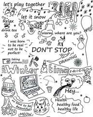 Set of hand drawn doodle elements