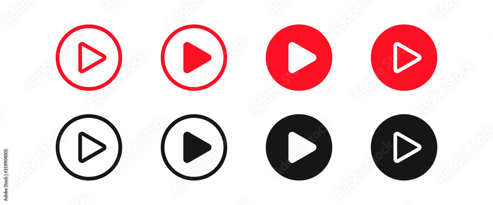 Poster play buttons. web icon isolated set. vector