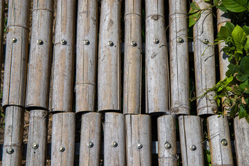 Old brown bamboo floor background.