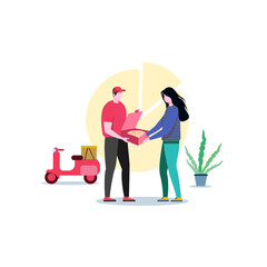 Pizza Delivery Handover To Customer