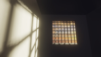 3D render. 3d interior jail corridor prison illustration