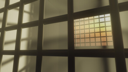 3D render. 3d interior jail corridor prison illustration