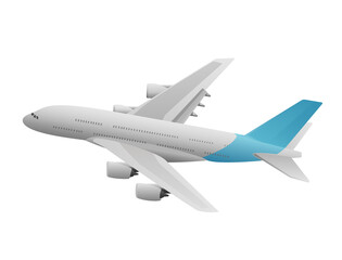 wide body aircraft with blue tail