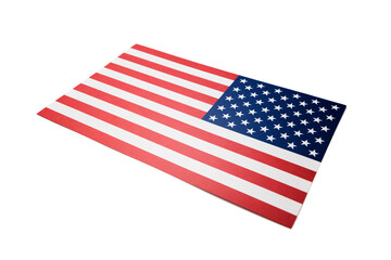 Paper flags of the United States of America, including clipping path