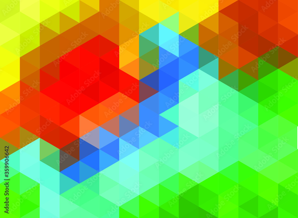 Poster vector polygonal pattern, colorful gradient polygonal gradient, sticking colorful triangle and hexag