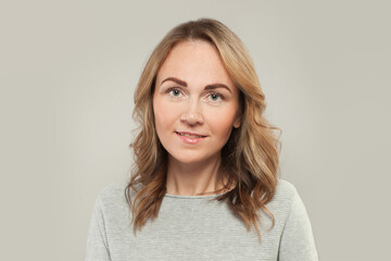 Fototapeta premium Cute woman on white background, portrait