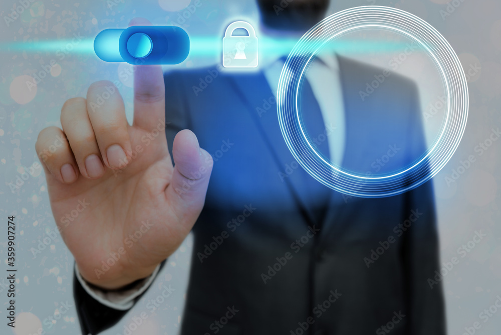 Poster graphics padlock for web data information security application system