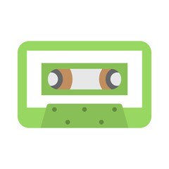 Obraz premium Audio cassette tape icon illustration in flat design style.