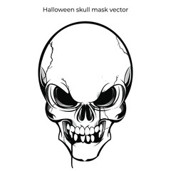 Head skull vector. Badass illustration. Vintage style.