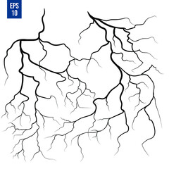 Lightning strikes vector element illustration. Grunge effect for background