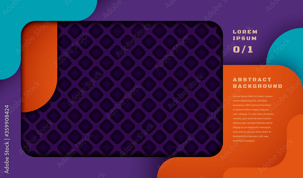 Poster abstract banner design with geometric pattern in cut out style. vector illustration.