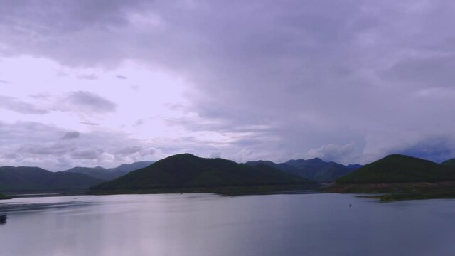  TimeLab, with spring clouds floating in the blue sky in the evening at Angkep, Saket, Chiang Mai, northern Thailand.
