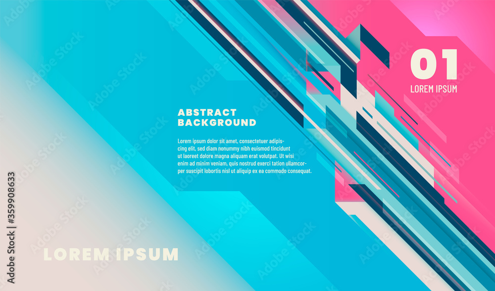 Poster abstract style template design with striped geometric pattern in color. vector illustration.