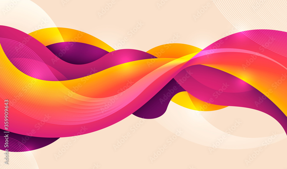 Poster technology background made of abstract wavy design in intense colors. vector illustration.
