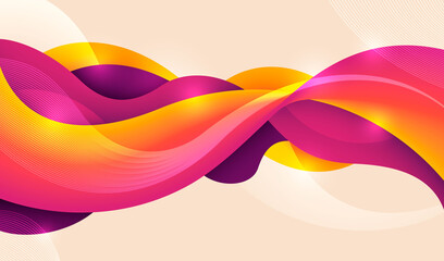 Technology background made of abstract wavy design in intense colors. Vector illustration.