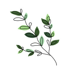 Tree branch. Simple vector illustration isolated on white background.