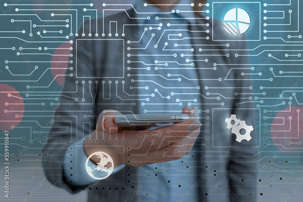 Poster system administrator control, gear configuration settings tools concept.