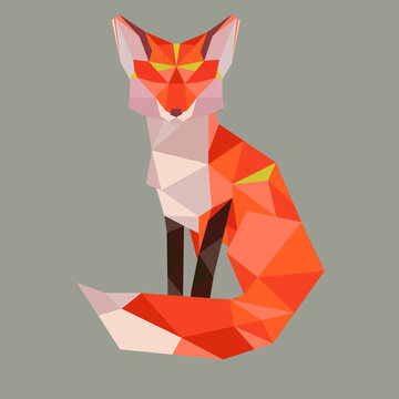 Vector Illustration of a Fox Low Polly © happyoakwood