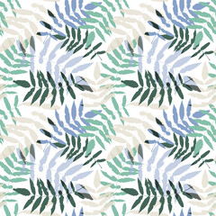 Elegant seamless pattern with leaves, vector. Texture with floral ornament for fabric, wallpaper, cover and more